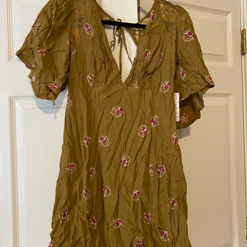 Free people mini dress with open back